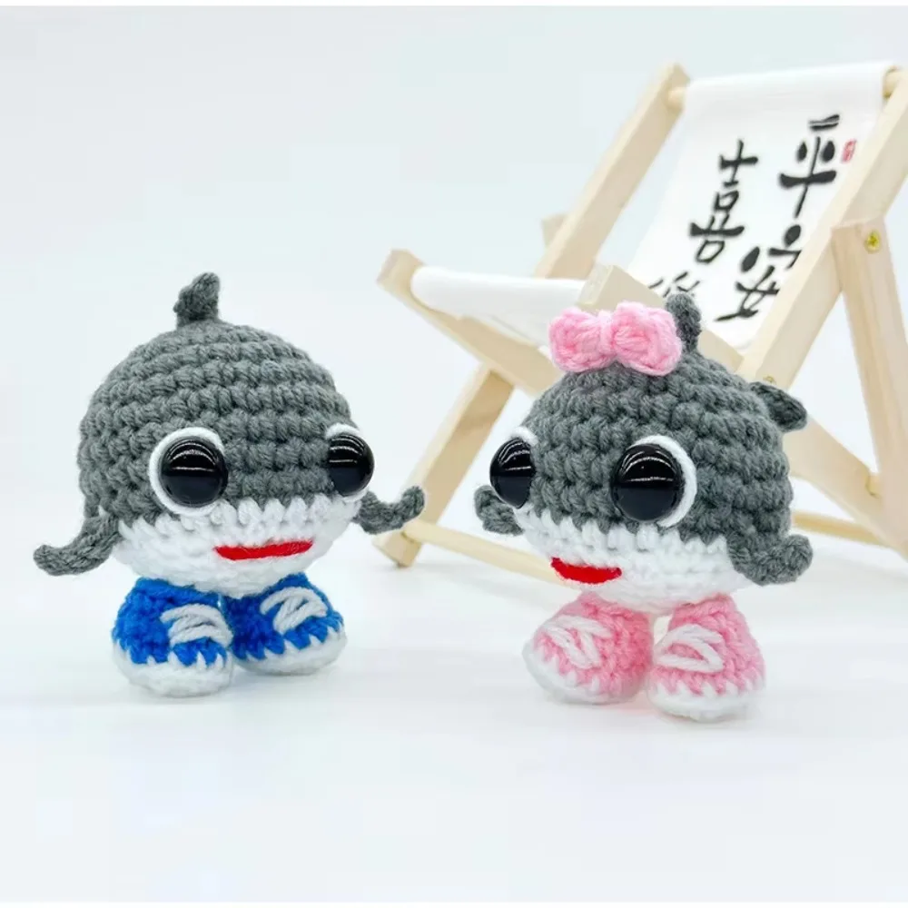 

Funny Crochet Shark Tralala Figure Articulated Joints Desktop Size Tralala Figure Positive Theme Cute Style