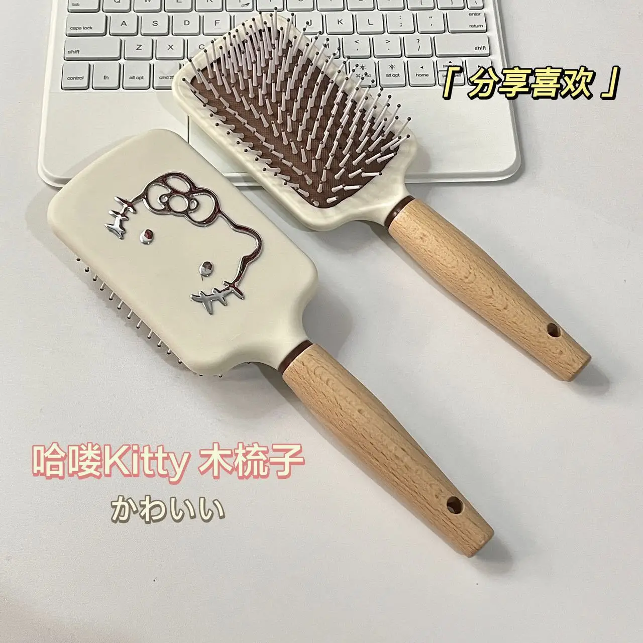 Sanrio Hello Kitty Air Cushion Comb Head Massage Wide Tooth Hair Combs Women Cartoon Anti-tangle Static Hair Brush Styling Tool