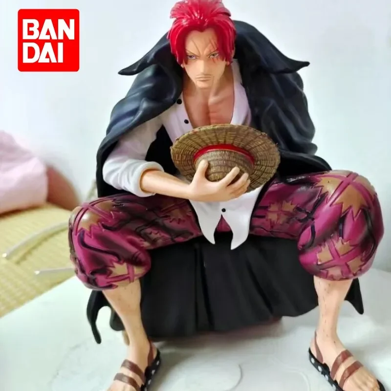 15.5cm Bt Four Emperors Red Hair Handle With Adjustable Hands In Sitting Position Red Hair Integrated Picture Pvc Statue Model P