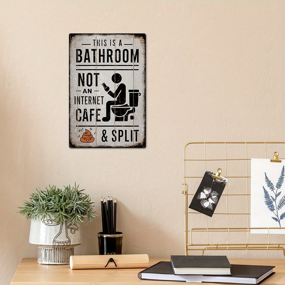 Rustic Antique Funny Bathroom Internet Cafe Quote Metal Sign Retro Wall Art For Home Restroom Toilet Indoor Wall Decoration