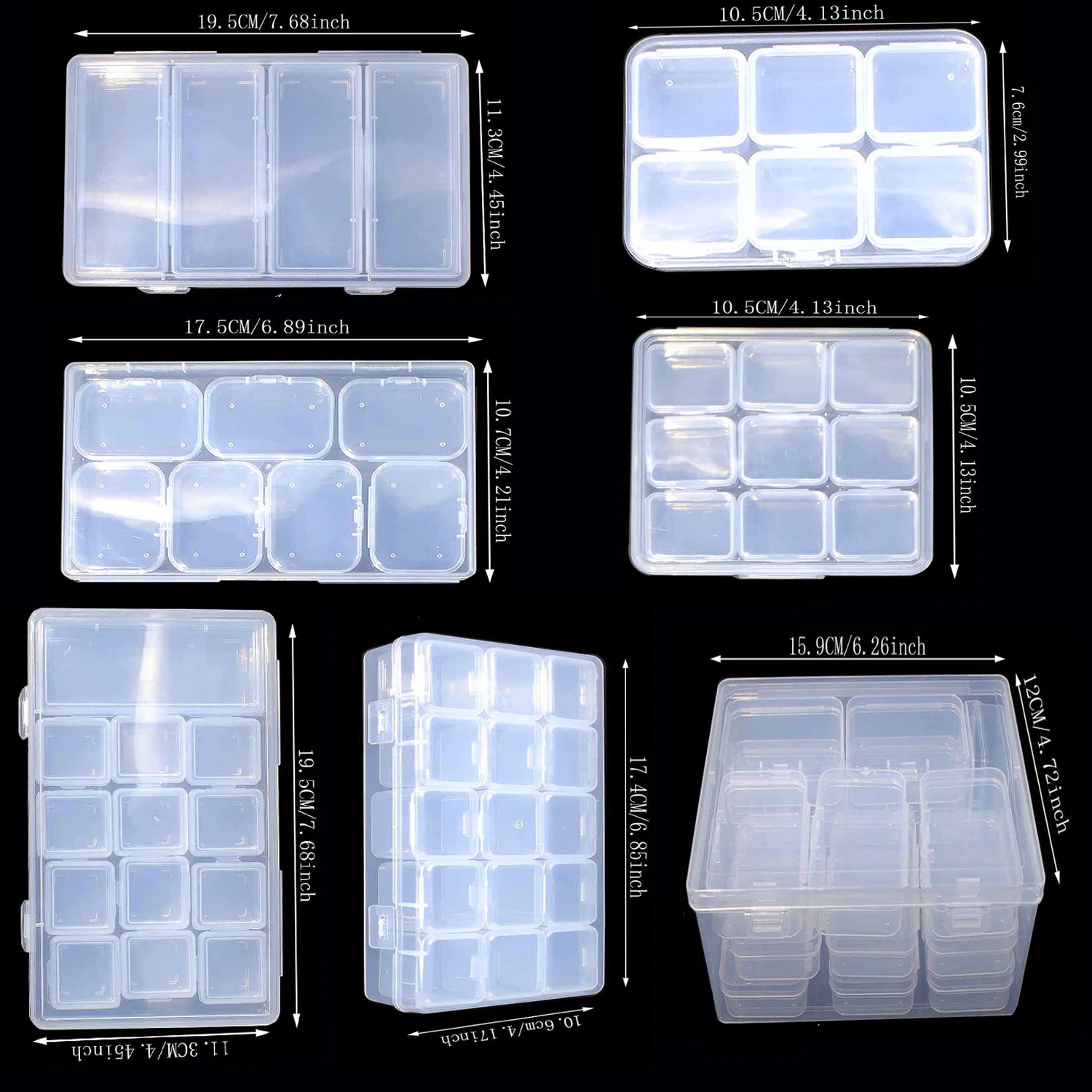 

Storage Box for Diamond Painting Tools, Handmade, Transparent, Rice Beads, Small Box, Nail Art