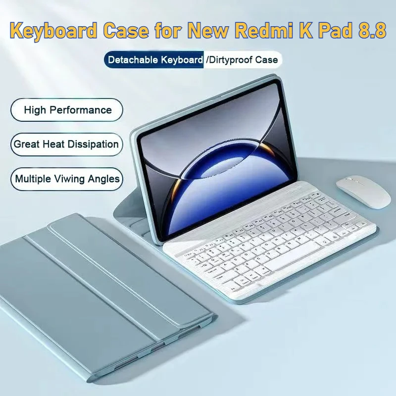 

Для нового XIAOMI Redmi K Pad 8,8 дюйма 2025 Чехол для планшета с магнитной клавиатурой Для Redmi pad SE 8,7 дюйма Съемная беспроводная клавиатура Funda