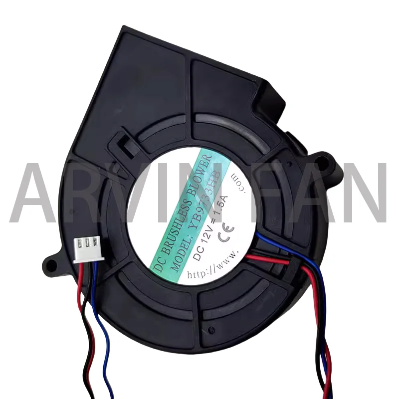 YB9733HB 9733 12V 1.5A 9CM ثلاثة أسلاك تنظيم السرعة حجم الهواء الكبير التوربينات منفاخ مروحة التبريد