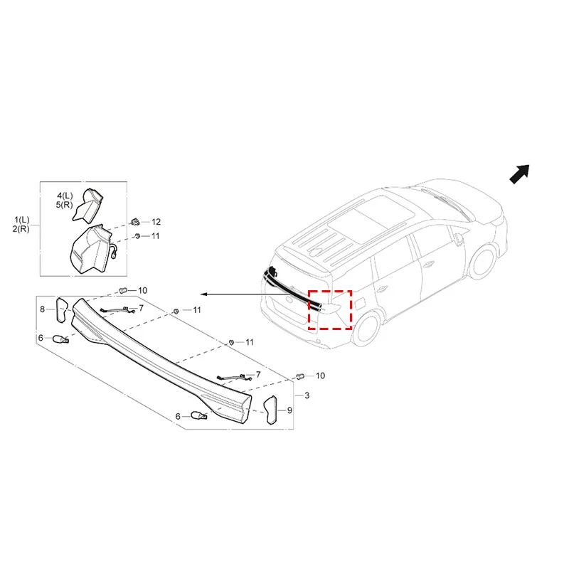 For GAC Trumpchi GM6 M6 Pro Outer Tail Light Rear Body Taillight