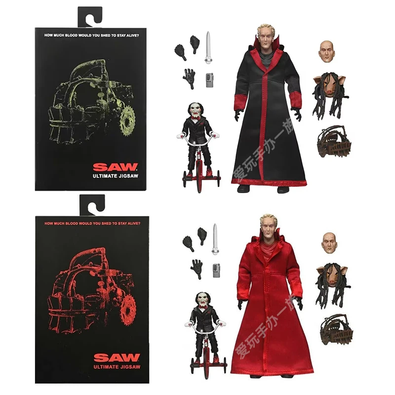 Saw Figure Jigsaw Rote Robe Actionfigur Schwarze Robe GK Statue Manga Figurine Spielzeugmodell Ornament Halloween Geschenk für Freunde