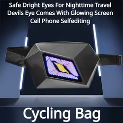 A shoulder bag Devil's Eye sports cool LED light-up DIY monitor waterproof motorcycle riding