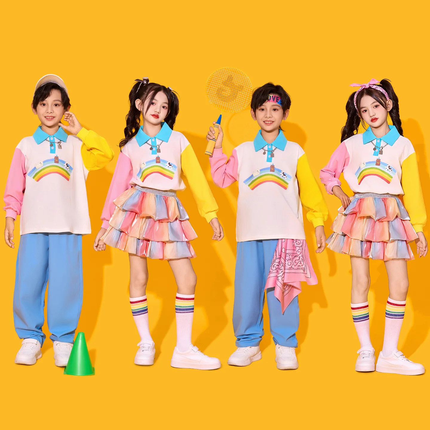 Jazz Dance Performance Outfits Primary School Sports Day Costumes Kindergarten Graduation Class Uniforms Boys Girls Clothes