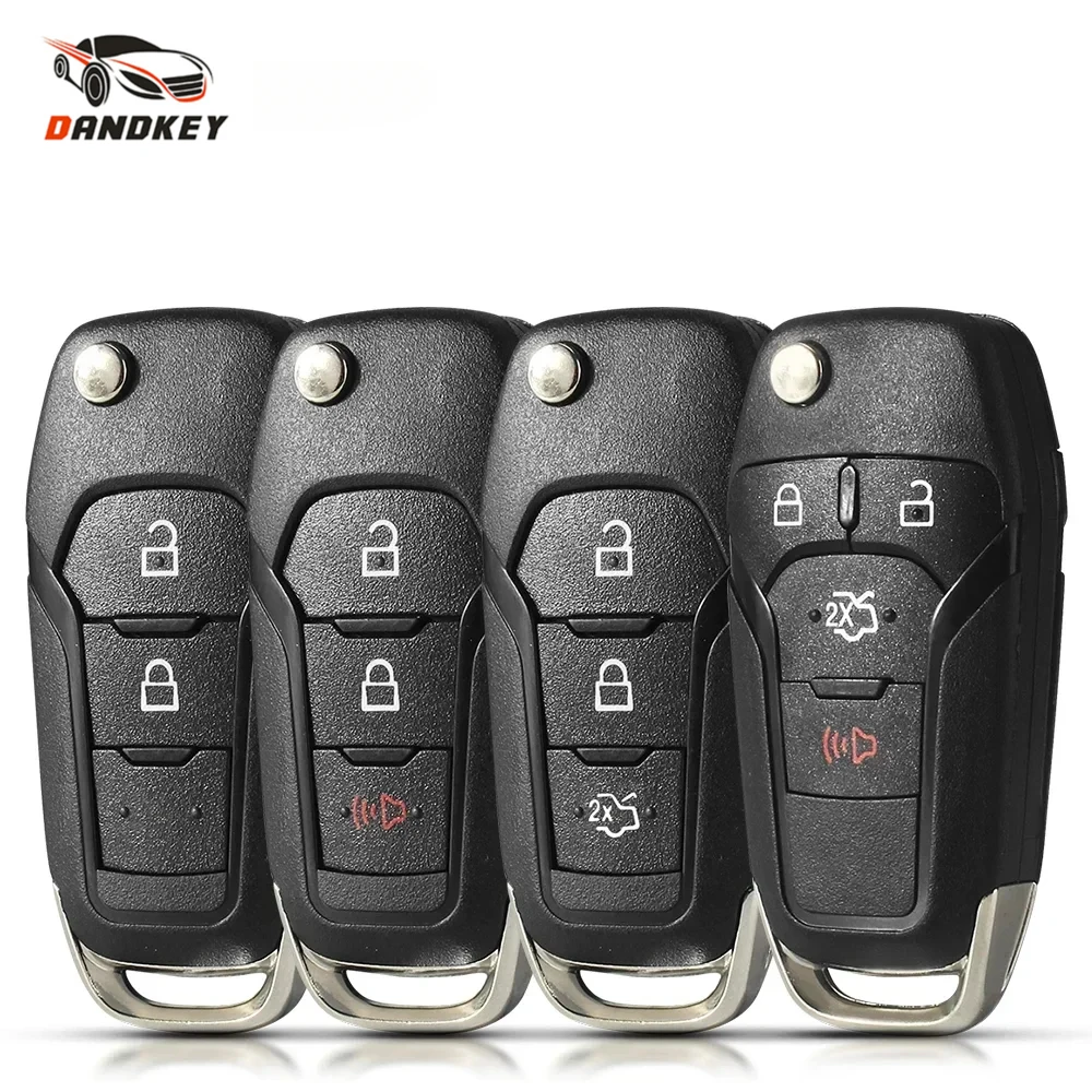 

Dandkey For Ford F-150 F-250 F-350 Explorer Ranger KA Fiesta Mondeo 2/3/4 Buttons Smart Remote Car Key Case Folding Flip Key