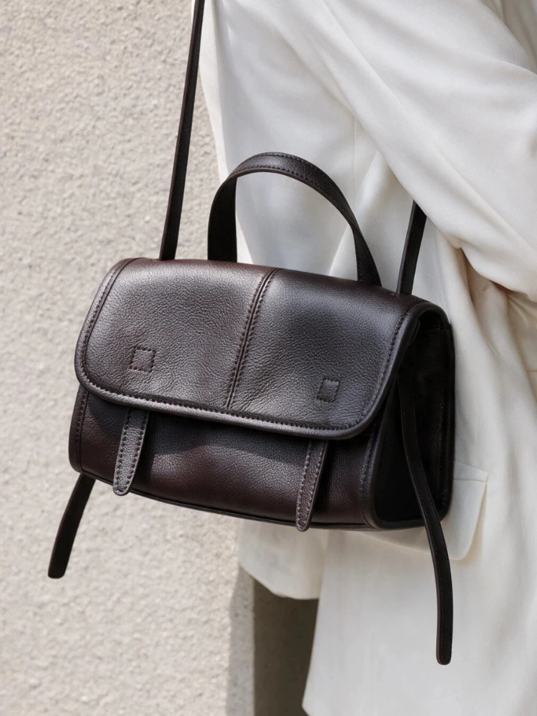 Women's Vintage Genuine Leather Bag Women's Luxury Designer Tote Bag Crossbody Shoulder Bab Chocolate Shoulder Messenger Bag