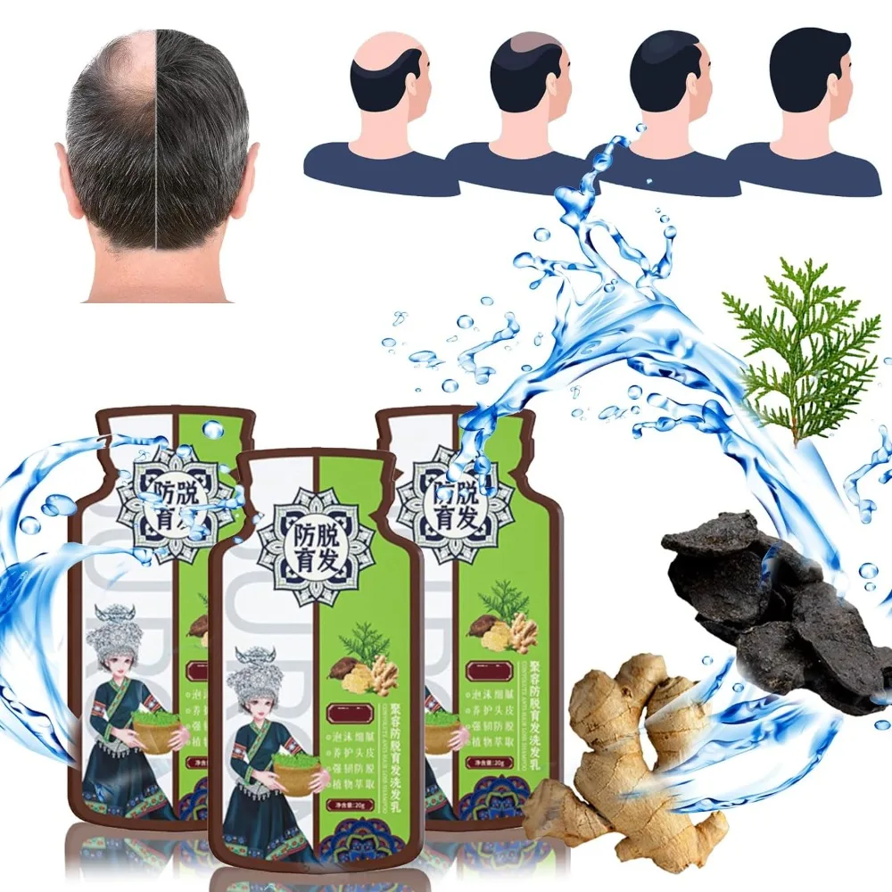 O champô do extrato da planta do gengibre, espessamento do cabelo, limpeza profunda, promove o crescimento do cabelo, perda do Anti-cabelo, cabelo replenish a hidratação