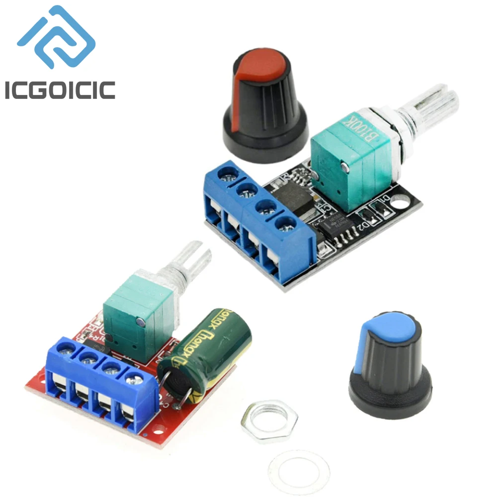 Mini 5A 10A 90W PWM 12V DC Motor Speed Controller Module DC-DC 4.5V-35V Adjustable Regulator Control Governor Switch 24V
