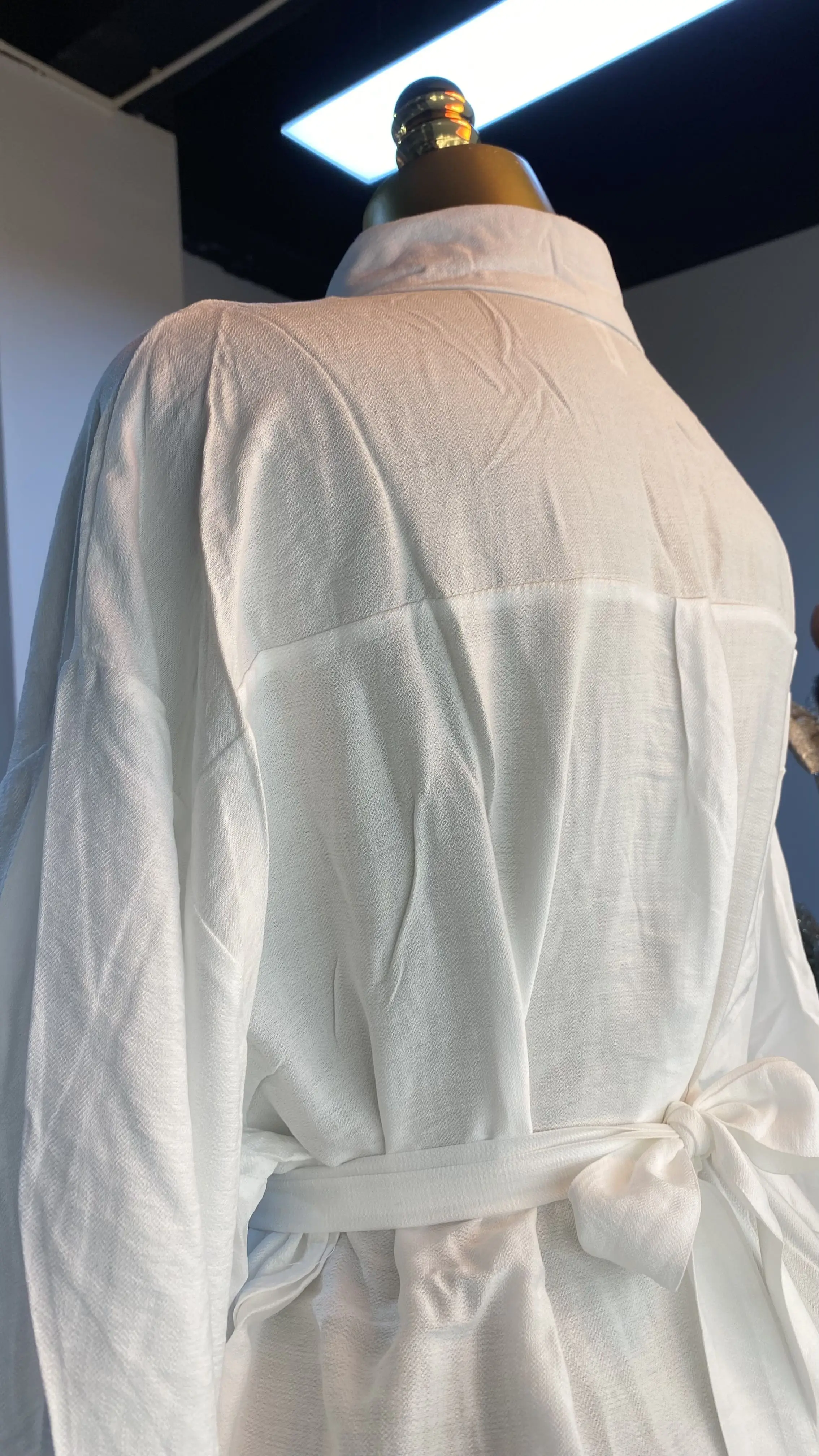 2025 overhemd chiffon crêpe overhemd vakantie dames witte strand bedekte vakantiejurk-GZMM 314