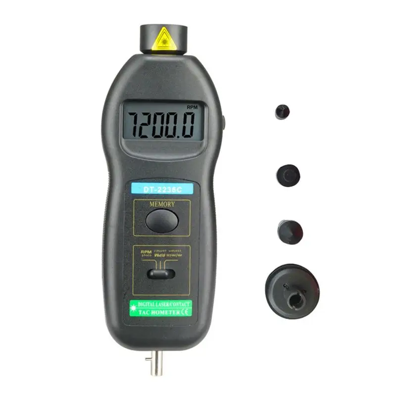 

1 Piece DT2236C Speed Detector Meter Plastic As Shown LED Digital Optical Contact Tachometer Detector Meter