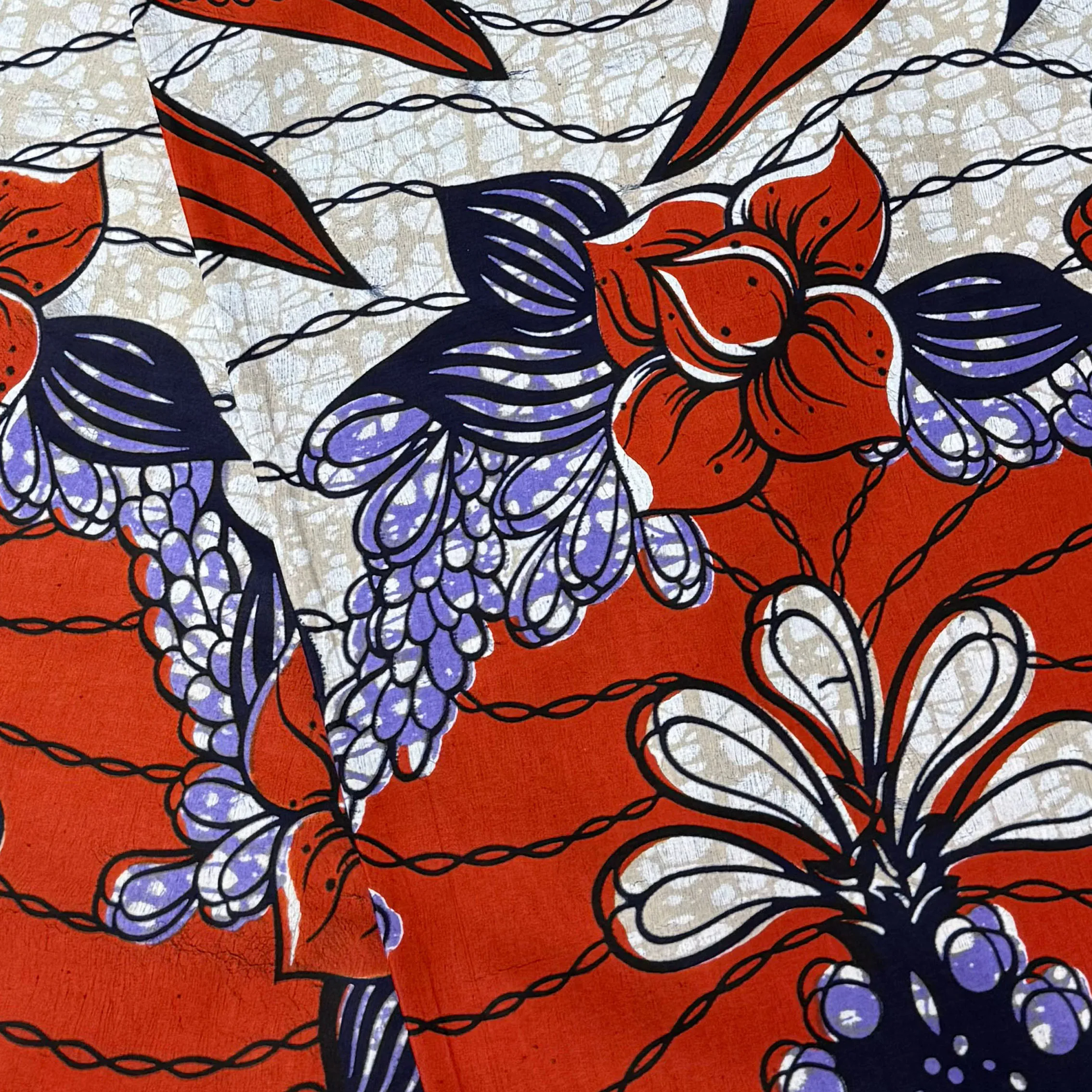 Super Quality African Wax Print Ankara Fabric Red Purple Floral Pattern 100% Cotton Cloth For Women Dress Skirt Garment Sewing