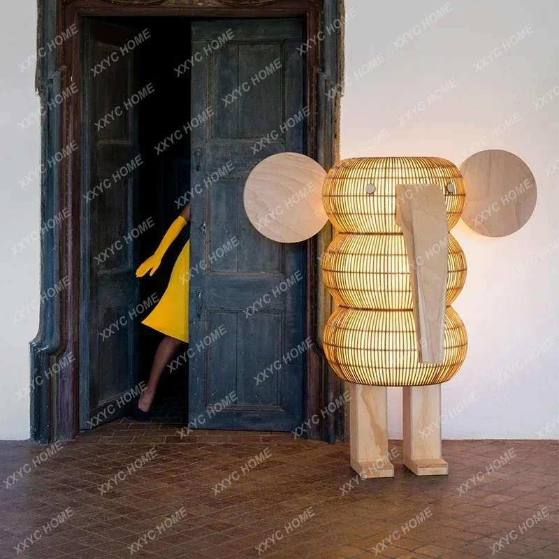 Original Designer Elephant Floor Lamp, simples e moderno, Hotel Hall Club Lâmpada Decorativa
