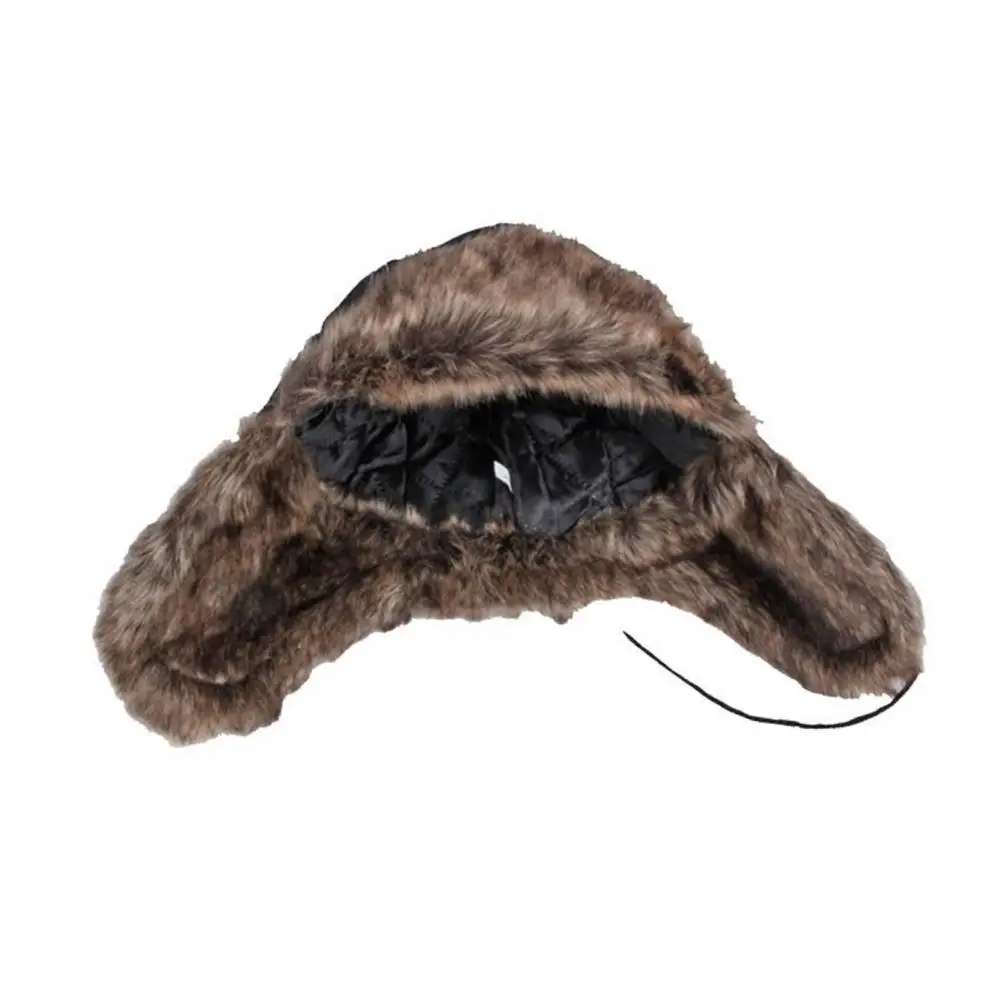 Weather Hat Winter Lei Feng Hat with Plush Ear Fuzzy Faux Fur for Men Windproof Waterproof Heat Retaining for Life