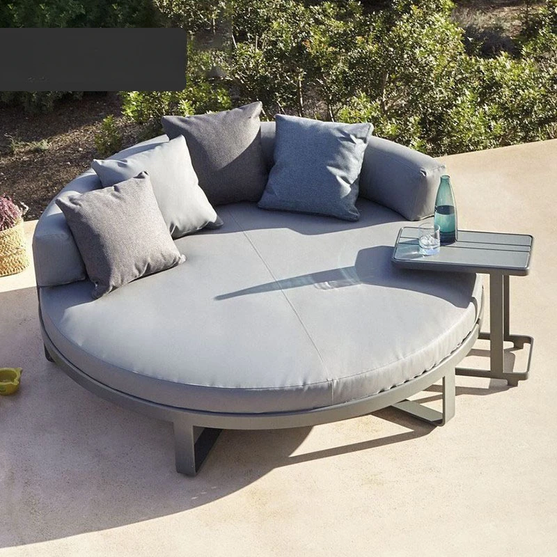 Nordic outdoor reclining bed, waterproof and sunscreen, outdoor homestay, villa, hotel leisure, round sofa bed