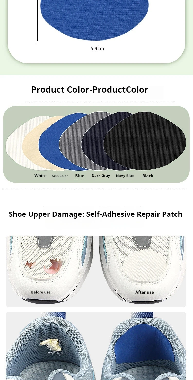 Fersenschutz-Aufkleber, Netzstoff, Sportschuh, obere Reparaturflicken, beschädigte Fersenfutter, Reparaturprodukt, 4 Stück/12 Stück – Detail 4