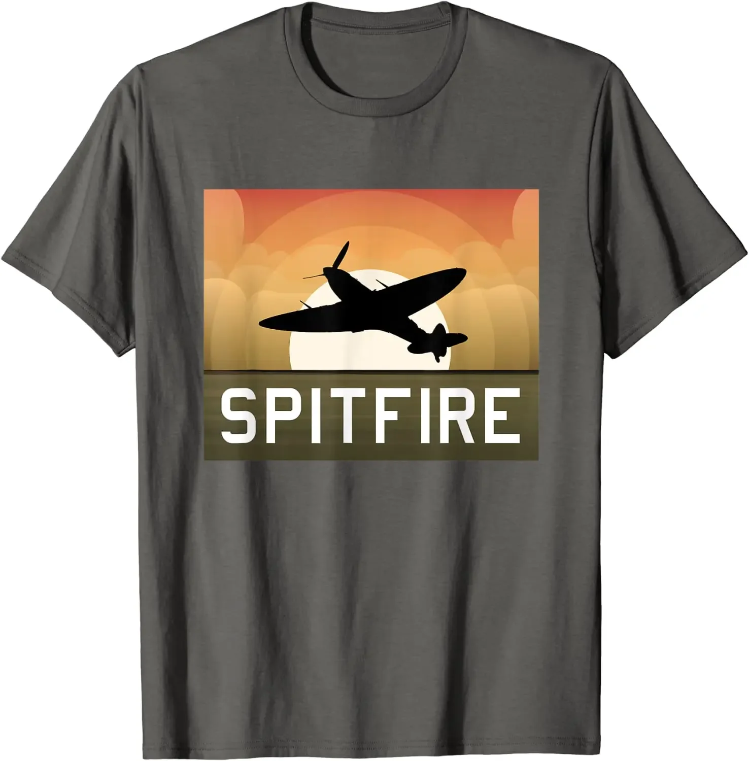 Spitfire Plane Aircraft  Airplane Aeroplane Men T-Shirt Short Casual 100% Cotton Shirts