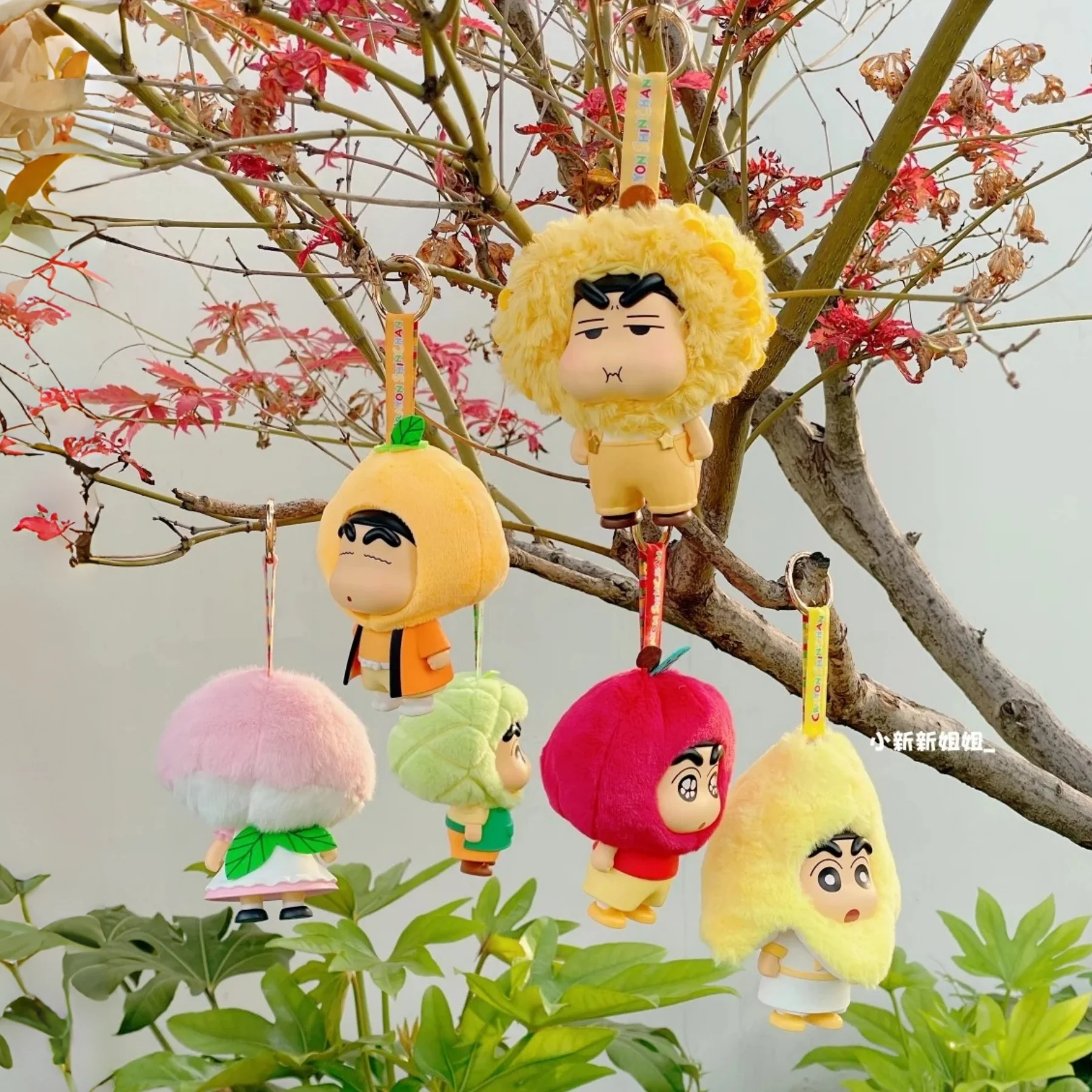 Toptoy Anime Crayon Shin-Chan Fruit House Series Plush Hanging Blind Box Cute Desktop Ornament Birthday Gift