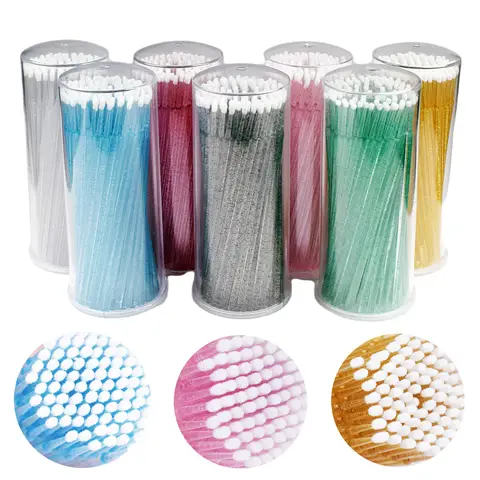 접목 된 속눈썹 연장 청소 면봉 속눈썹 리프팅 접착제 리무버 애플리케이터 메이크업 마이크로 브러쉬 도구 도매