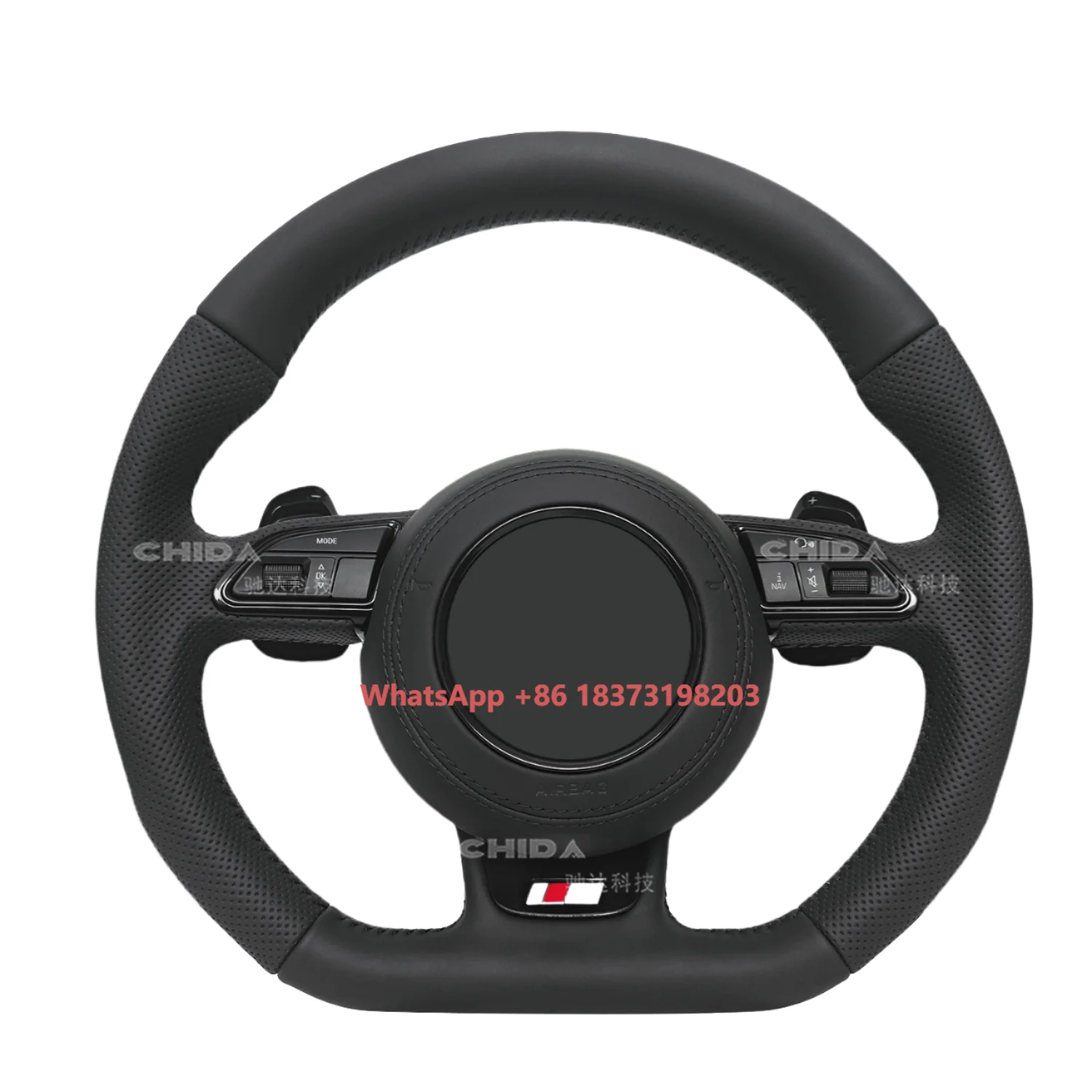 عجلة قيادة مثقوبة من الجلد عالي الجودة لسيارة Au-di A3 A5 A6 A6L A4 A4L C8 Q5 Q7 TT RS3 RS4 RS5 S4 S5 B9 بما في ذلك Q3 #1