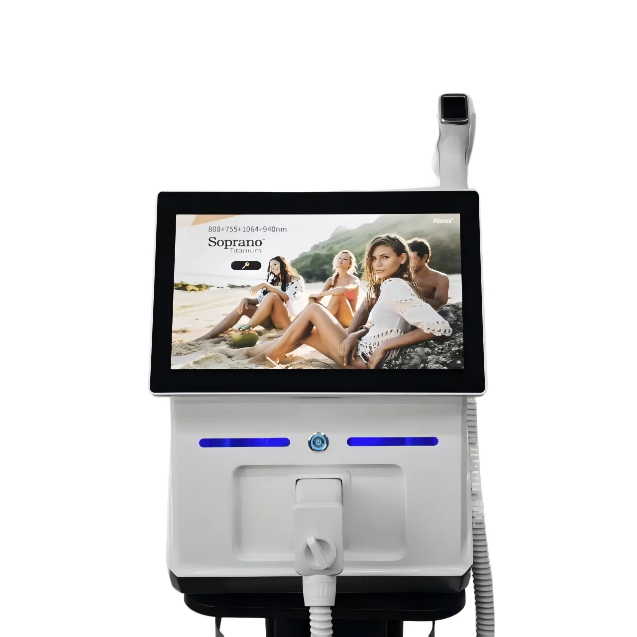 5000W Soprano Titanium Ice Diode Laser Machine Single Handpiece Intelligent Ice Cooling Six Wavelengths 755nm 808nm 810nm 830nm