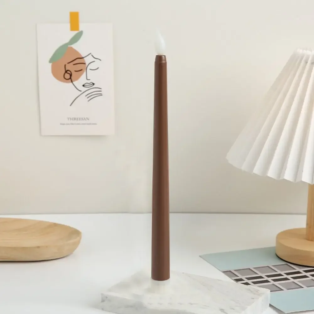 Simulation Led Candles Battery Operated 3D Wick Flameless Taper Candles Creative with Flickering Flame Atmosphere Light