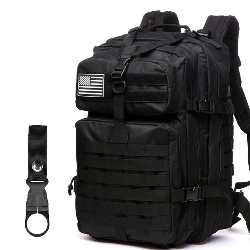

Mountaineering Travel Backpack Double Shoulder Bag Amazon Cross-Border Camouflage 3P Tactical BackpackWater Bottle Buckle