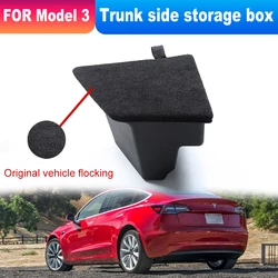 Für Tesla Modell 3 Hinten Trunk Organizer mit Deckel Seite Lagerung Box Wasserdicht Geruchlos Müll Bins Auto Zubehör