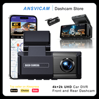 ANSVICAM 4K Dash Cam Front and Rear Recorder Built-in GPS ADAS 2K Rear Camera Night Vision 24H Parking Mode WiFi App Control