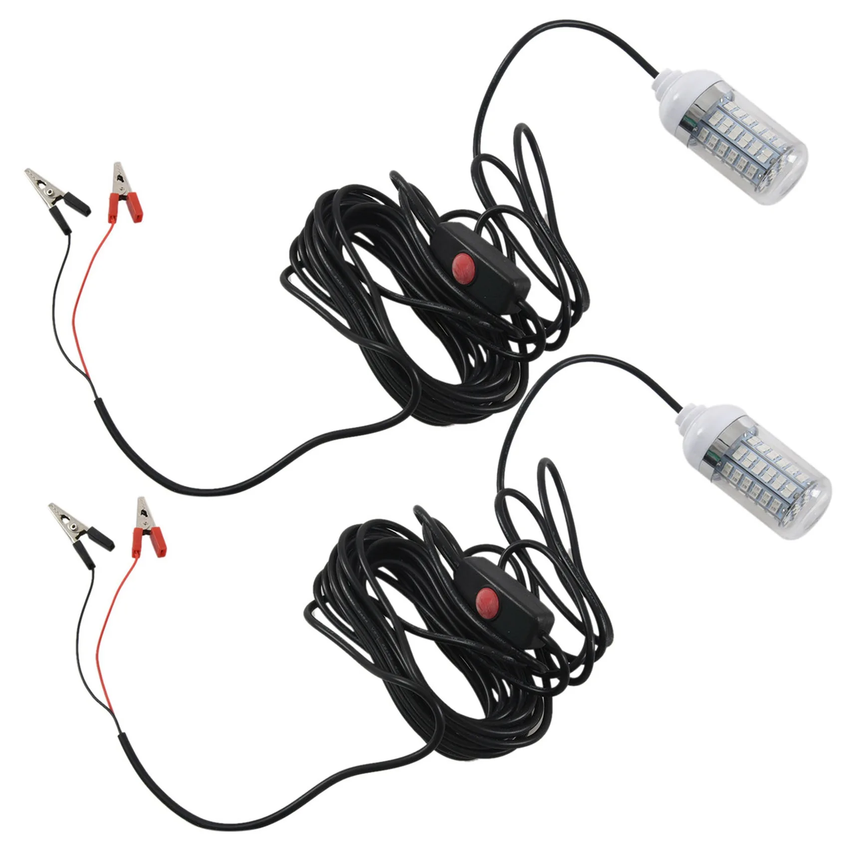2X 12V LED Green Underwater Submersible Night Fishing Light Crappie Shad Squid Boat Fishing Light