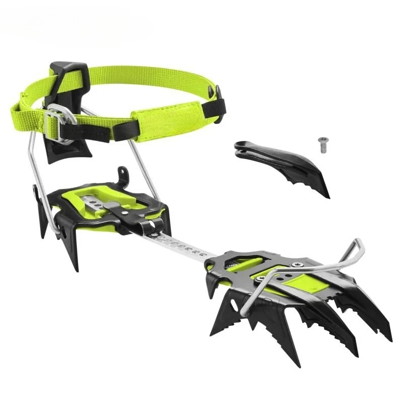 Ice climbing hardened aluminum single vertical tooth full card mountaineering crampons