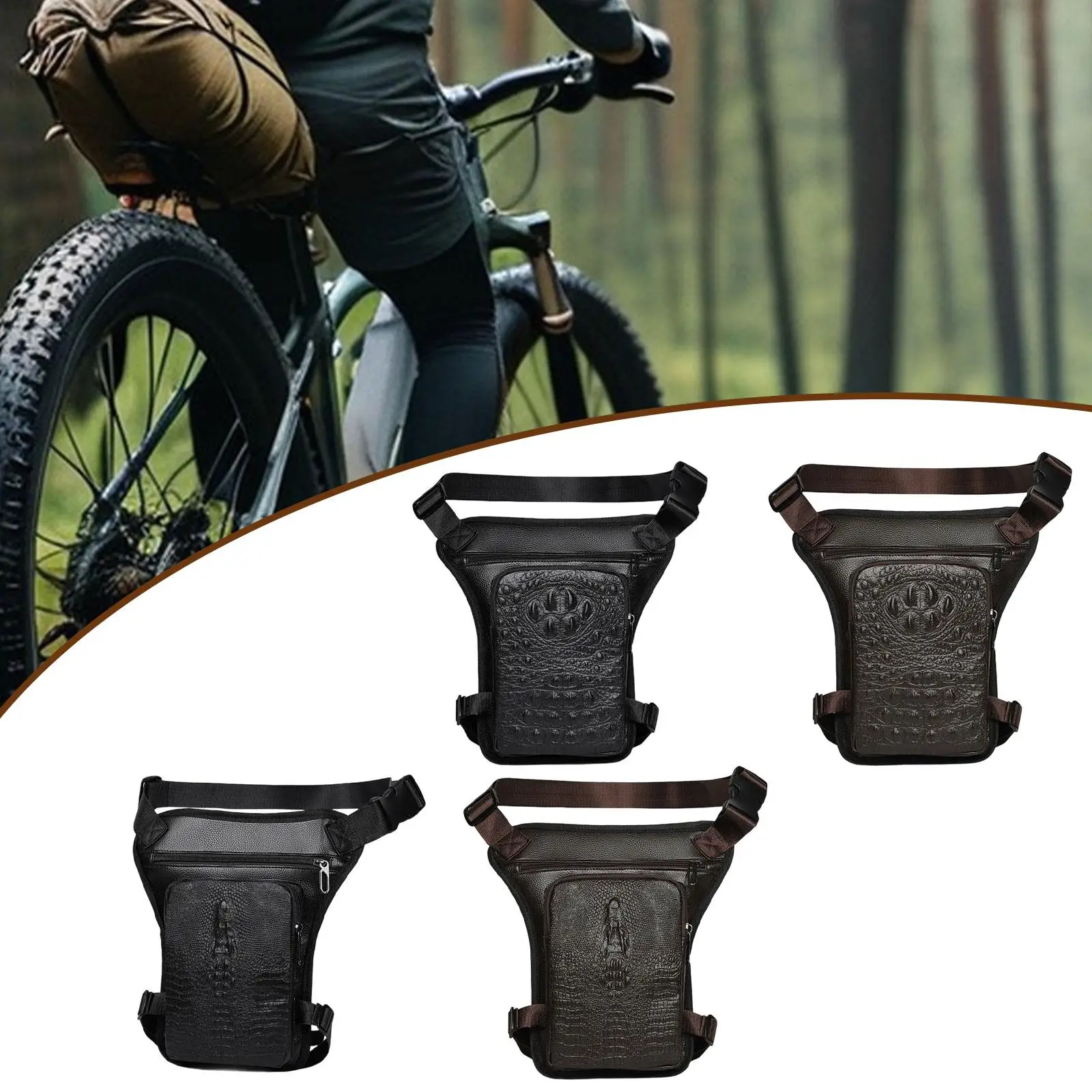 

Drop Leg Bag Thigh Bag Casual Belt Waterproof Zip Closure Pouch Fanny Pack for Hikers Bike Cycling Campers
