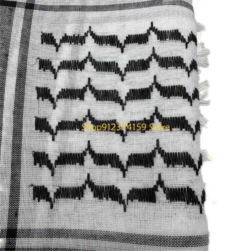 G5AE Comfortable Arafat Headscarf Keffiyeh Scarf for Men Everyday Use Cultural Event image 5