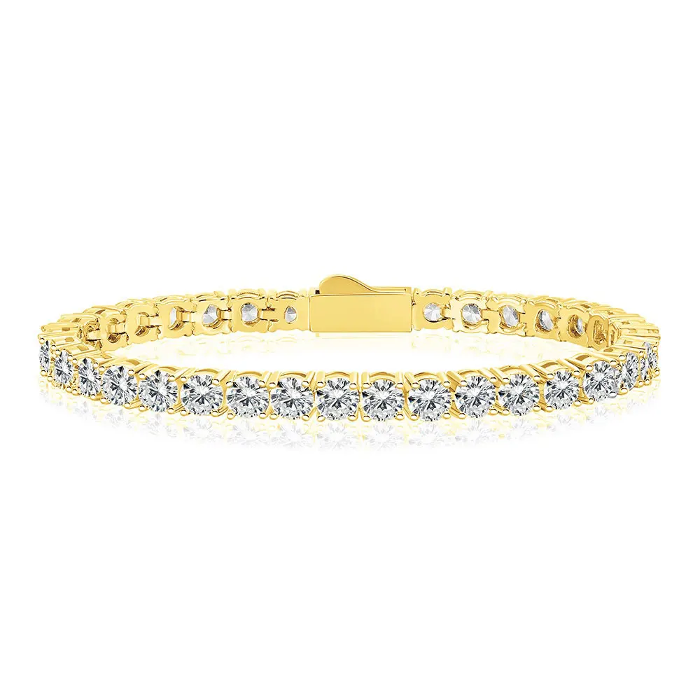 Nuoya 4mm Spring Buckle Zircon Tennis Bracelet Women Fashion Design Full Iced Out Tennis Chain High Quality Luxury Couple Gift view 2