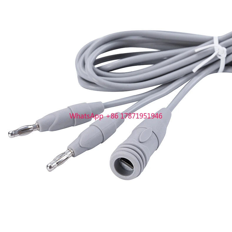 Reusable Silicon bipolar forceps cable Ahanvos esu bipolar cable reusable cable for forceps EURO TYPE