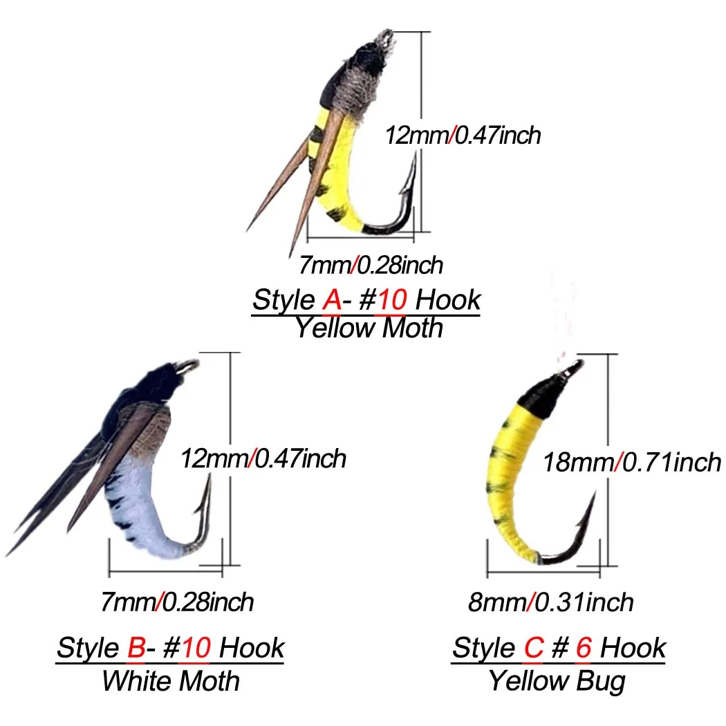 15Pc/Set Assortment Fly Fishing Flies Handmade Lures Dry Wet Flies Streamer Nymph Scud Fly Bug Worm Insect Bait 3 Mixed Styles