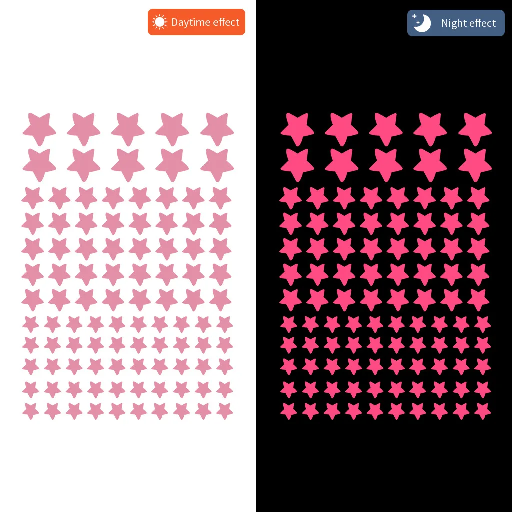 100pcs Luminous Wall Stickers Glow In The Dark Stars Sticker Decals for Kids Baby Rooms Colorful Fluorescent Stickers Home Decor
