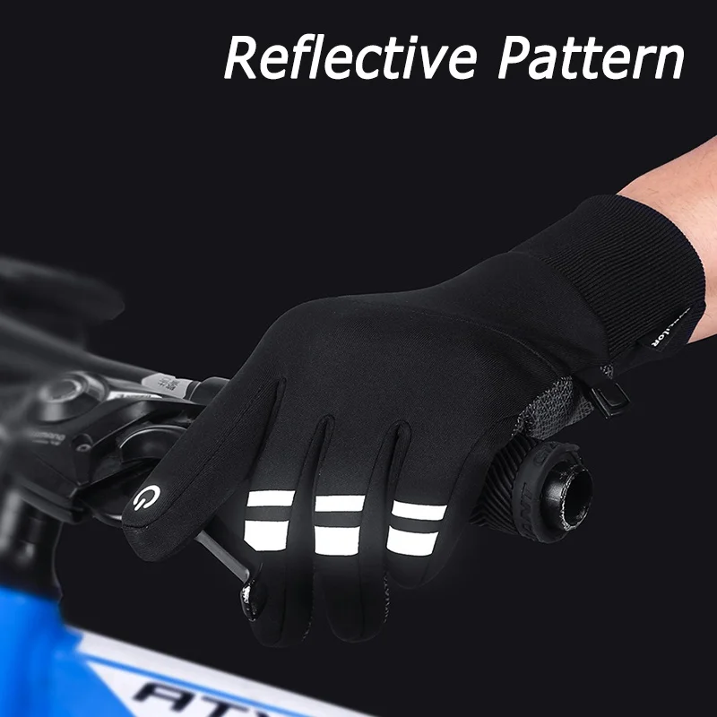 Kyncilor Winter Thermal Cycling Gloves Full Finger Windproof Touch Screen Bicycle Gloves Ski Hiking Motorcycle Bike Gloves