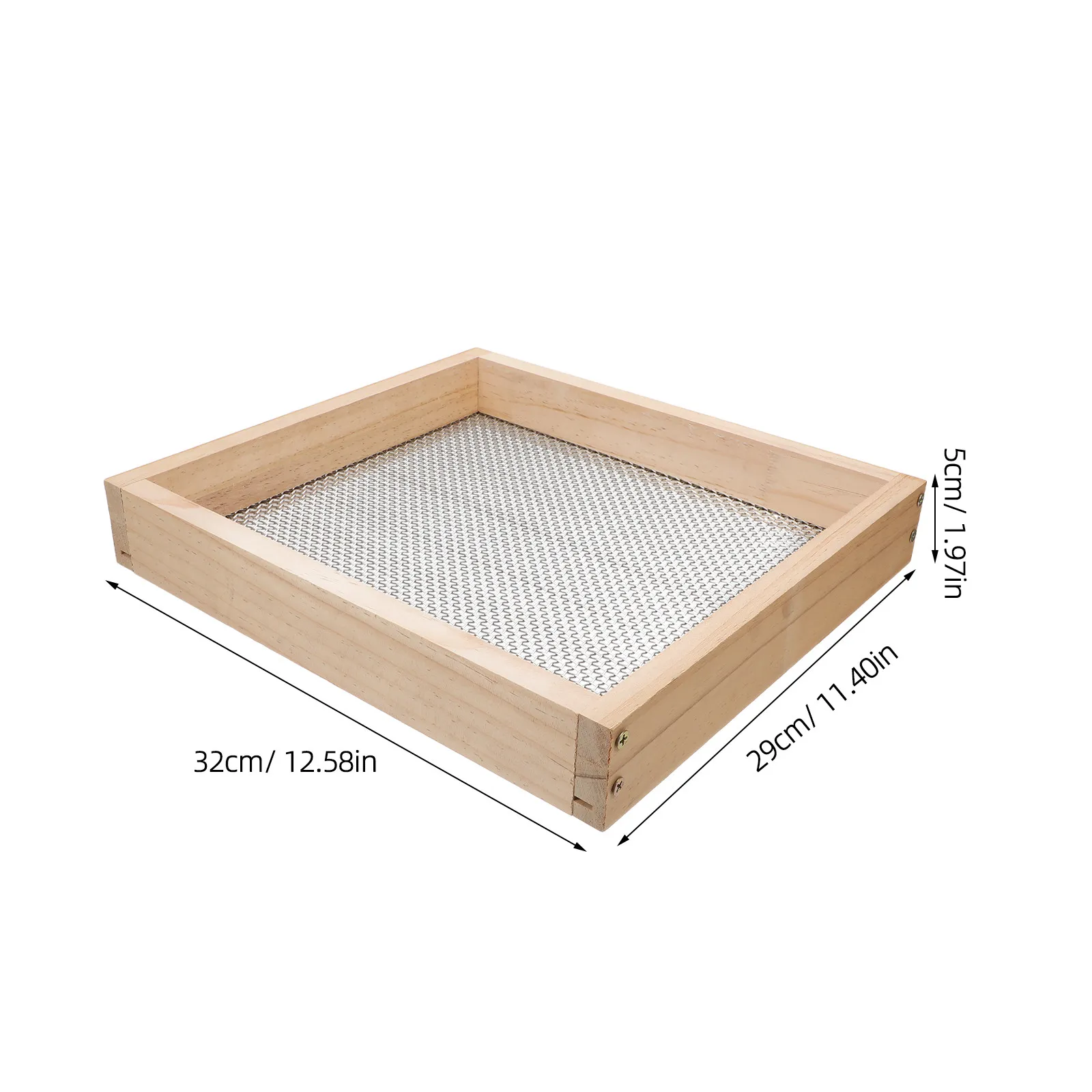Garden Soil Sifter Wood Frame Metal Mesh 12.6x11.4 Inches Fine Screen Efficient Compost Potting Soil Sieve Compost Sifter Screen