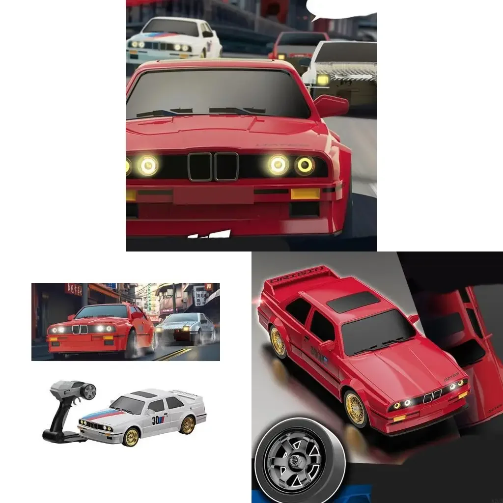 

Retro 1/16 Remote Control Drifting Car Toy with Front Rear Headlamp High Speed Model Drift Car Toy with 4 Wheel Drive 15UB