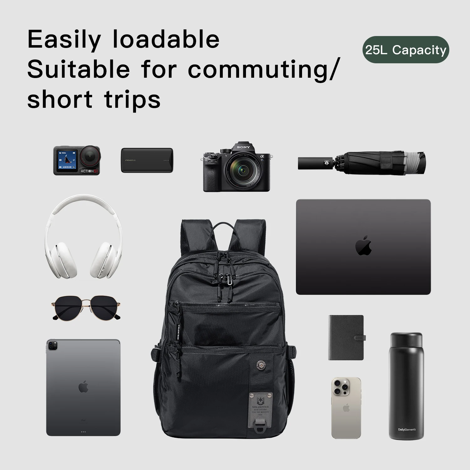 VOLUNTEER Men's Travel Hiking Backpacks Large Capacity Camping Climbing Backpack Men Oxford Cloth Waterproof Schoolbag 1809-06