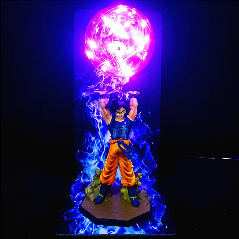 

Dragon Ball Z Ultra Instinct Son Goku Action Figure DIY Light Figure DBZ Power Bomb LED Creative Bedroom Decor Collectible Toy