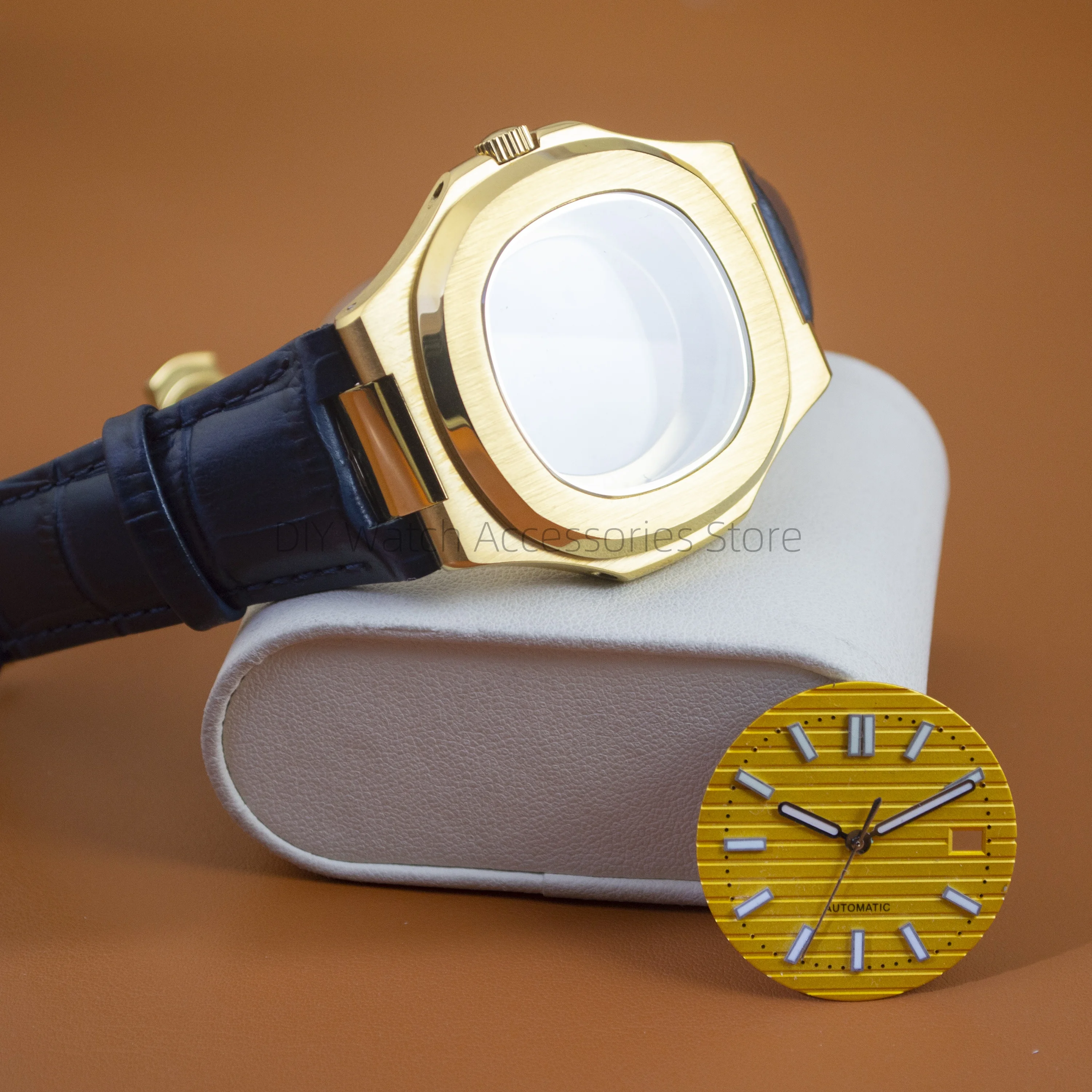 

10ATM Waterproof NH35 Case Watch Rubber Strap Stainless Steel for NH35 Mechanical Movement Nautilus Case 30.5mm Dial Parts