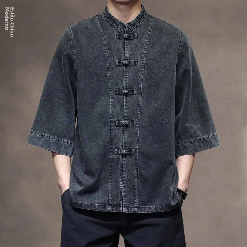 nova-camisa-jeans-masculina-estilo-chines-manga-sete-botoes-tamanho-grande-traje-tang-casual-verao-top-juvenil-cor-pura
