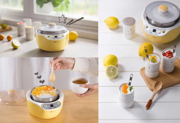 หมีเครื่องใช้ในครัวเรือนโยเกิร์ตอัตโนมัติไวน์ข้าวเครื่องทำสแตนเลสสตีลเซรามิค4ถ้วย1L SNJ-B10K1 Smart Timing