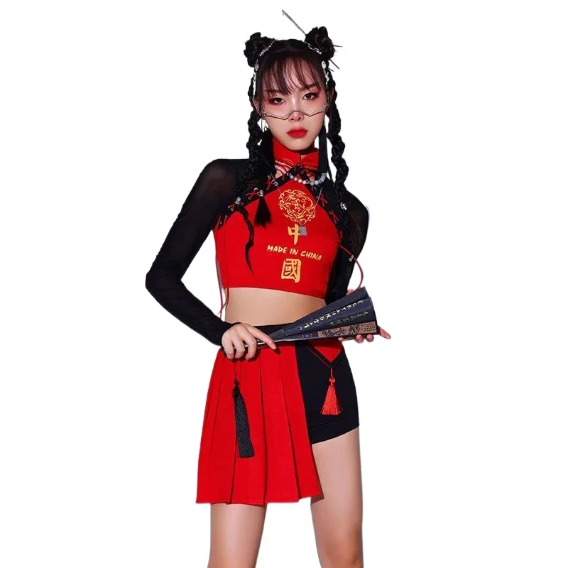 Chinese Style Jazz Dance Suit Sexy Guochao Adult Street Dance Costume Kpop Singing Costume Female Troupe Performance Suit