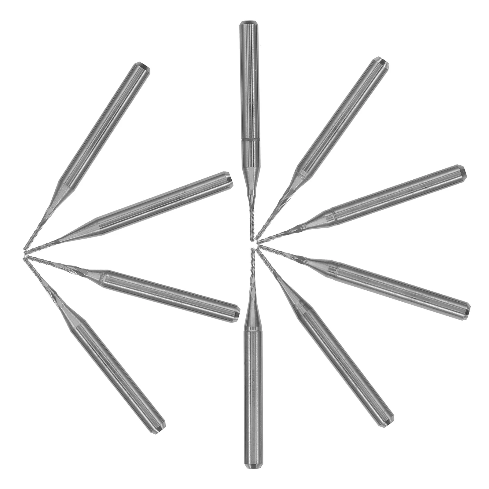 

10 Pcs Tungsten Milling Cutter Drill Bits for Woodworking End Cnc Router Carving Knife Metal Silver Drilling Tool Accessory