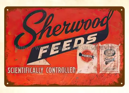 Sherwood Feeds agricultural farm ranch metal tin sign beautiful room decoration